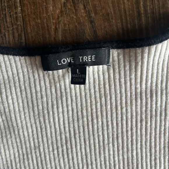 Love Tree Ribbed Cream Top - Picture 2 of 2